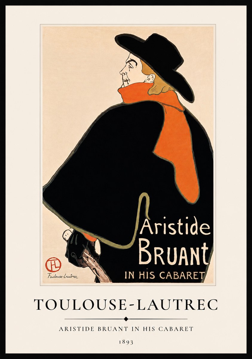 Toulouse-Lautrec Aristide Bruant in His Cabaret II No1 - Poszter