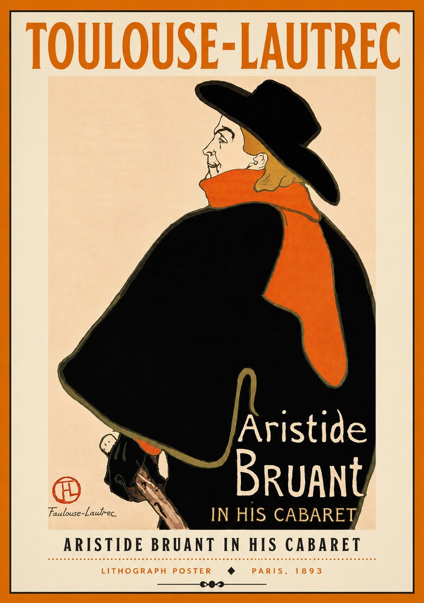 Toulouse-Lautrec Aristide Bruant in His Cabaret II No4 - Poszter