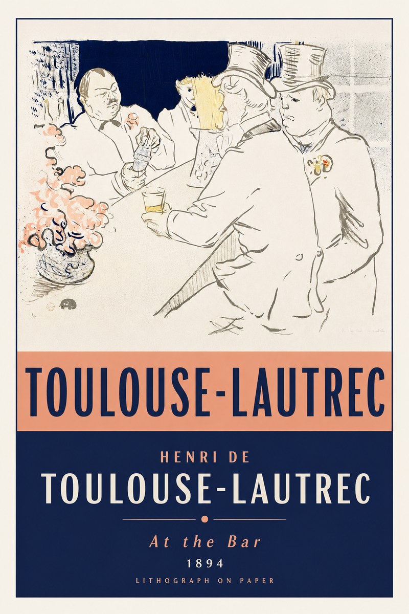 Toulouse-Lautrec At the Bar No2 - Poszter
