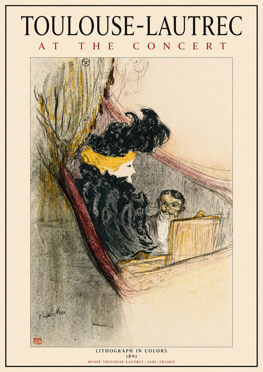 Toulouse-Lautrec At the Concert No1 - Poszter