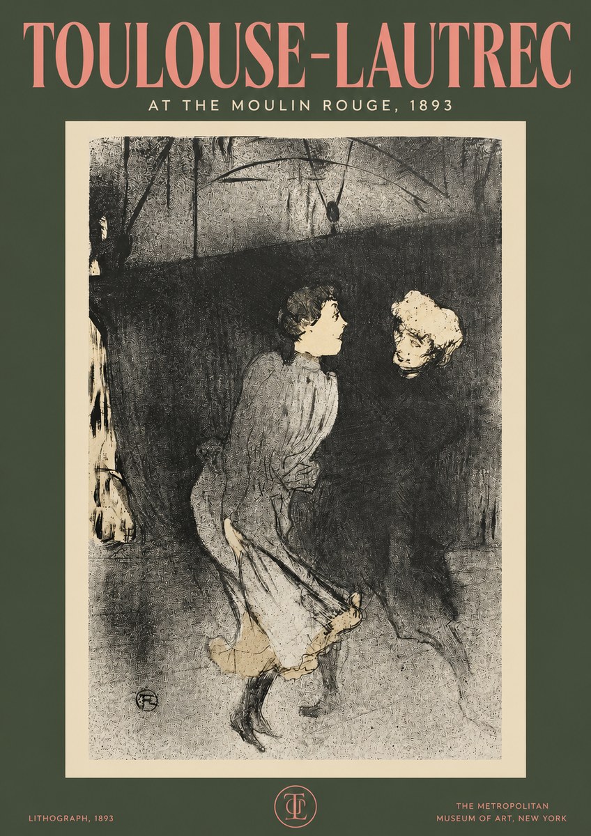 Toulouse-Lautrec At the Moulin Rouge VI No2 - Poszter