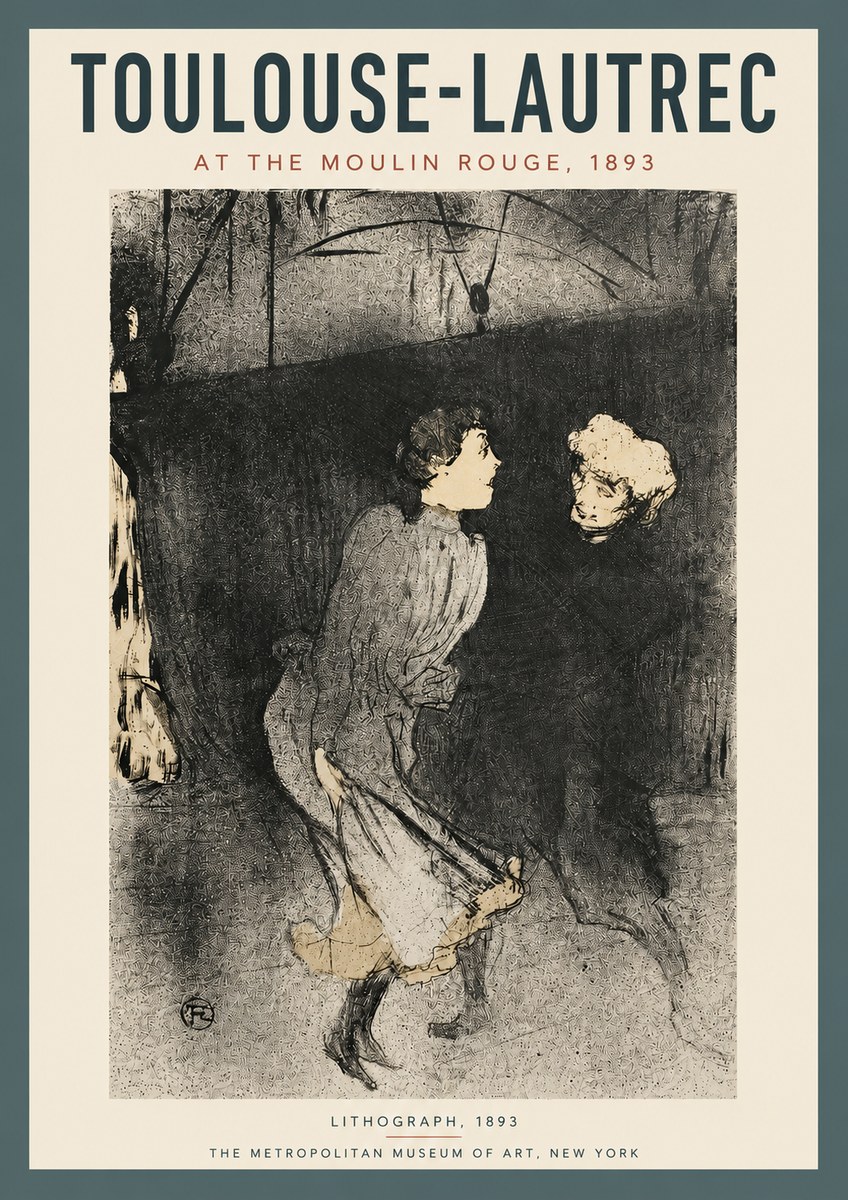 Toulouse-Lautrec At the Moulin Rouge VI No3 - Poszter