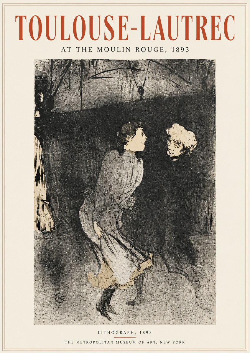 Toulouse-Lautrec At the Moulin Rouge VI No6 - Poszter