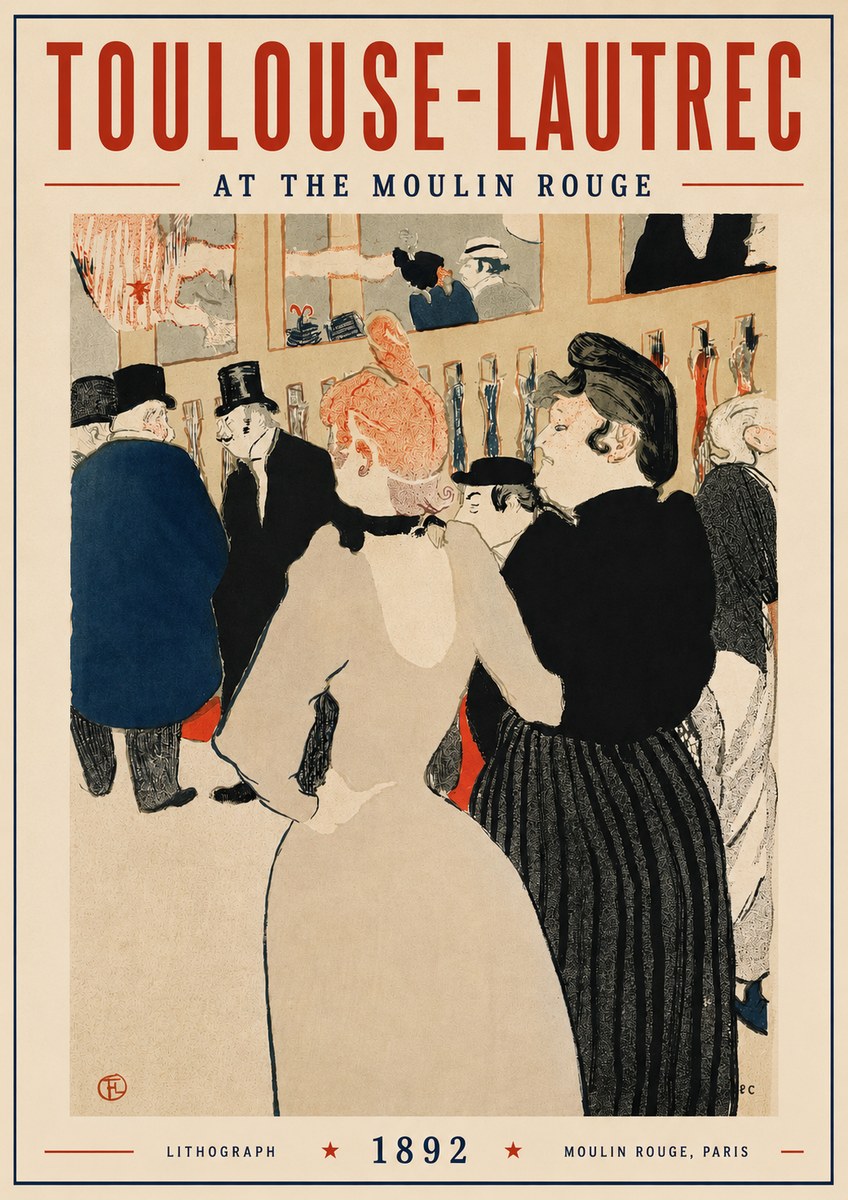 Toulouse-Lautrec At the Moulin Rouge VII No3 - Poszter