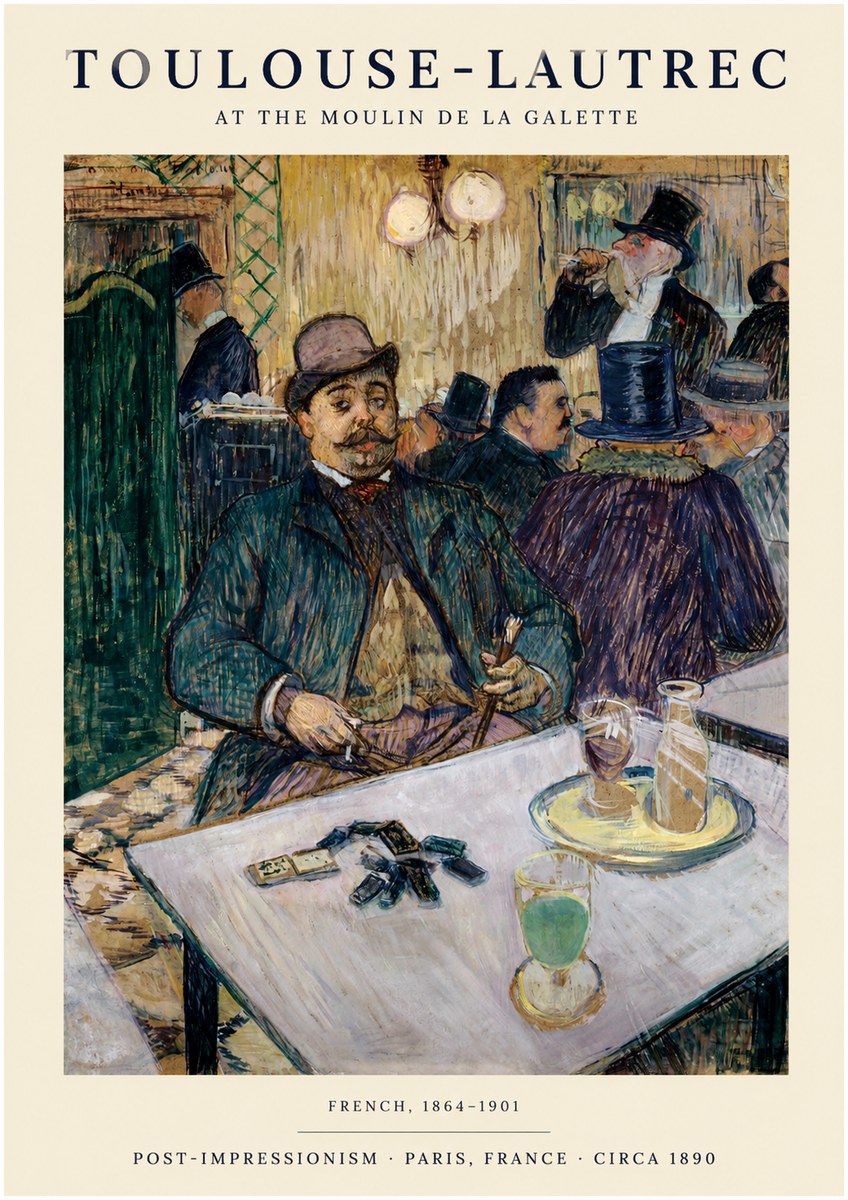 Toulouse-Lautrec At the Moulin De La Galette No1 - Poszter