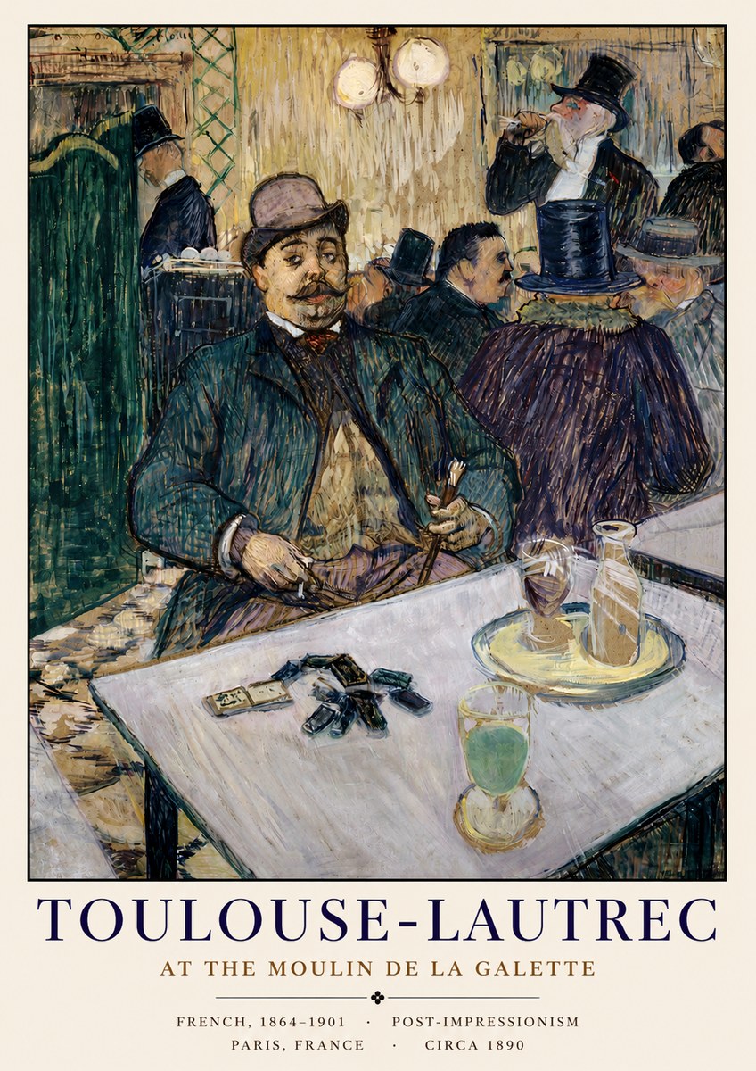 Toulouse-Lautrec At the Moulin De La Galette No3 - Poszter