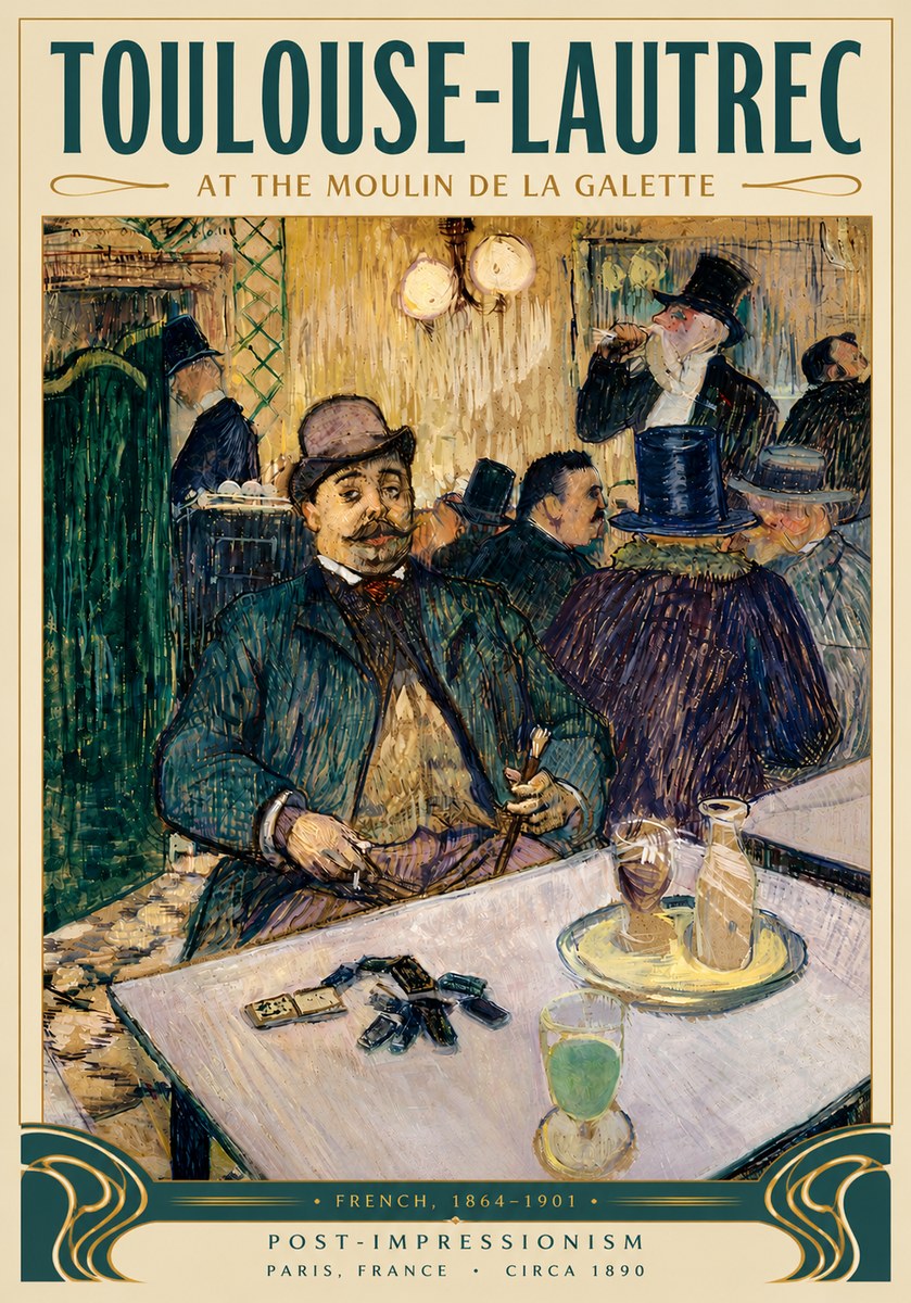Toulouse-Lautrec At the Moulin De La Galette No5 - Poszter
