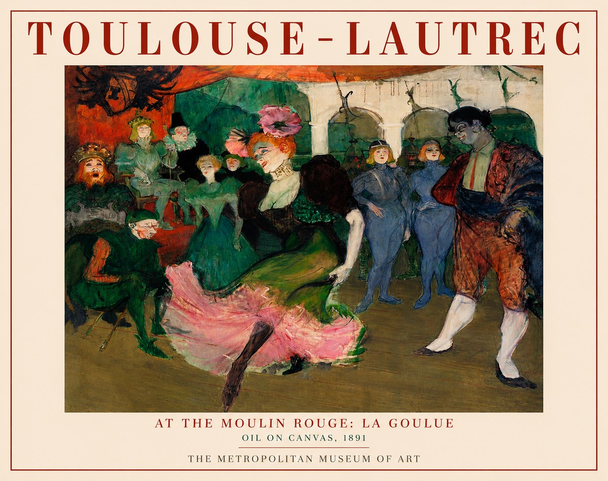 Toulouse-Lautrec At the Moulin Rouge: La Goulue No3 - Poszter