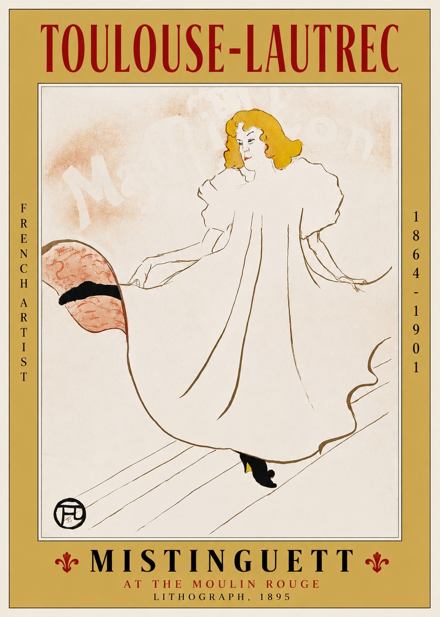 Toulouse-Lautrec Mistinguett at the Moulin Rouge No2 - Poszter