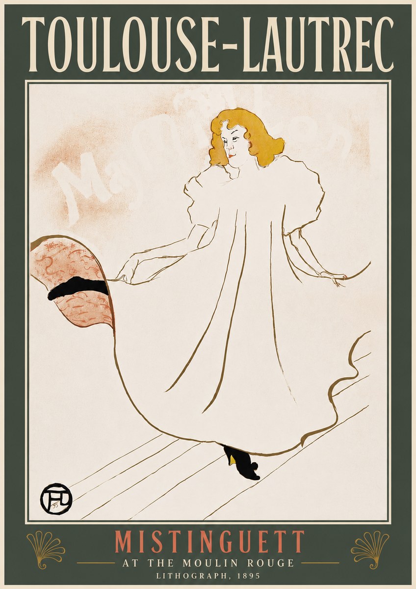 Toulouse-Lautrec Mistinguett at the Moulin Rouge No4 - Poszter