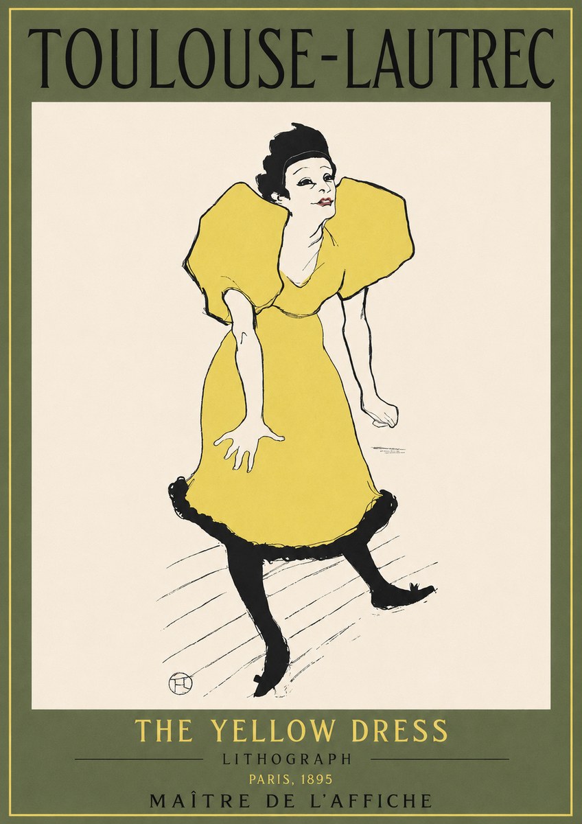 Toulouse-Lautrec The Yellow Dress No2 - Poszter