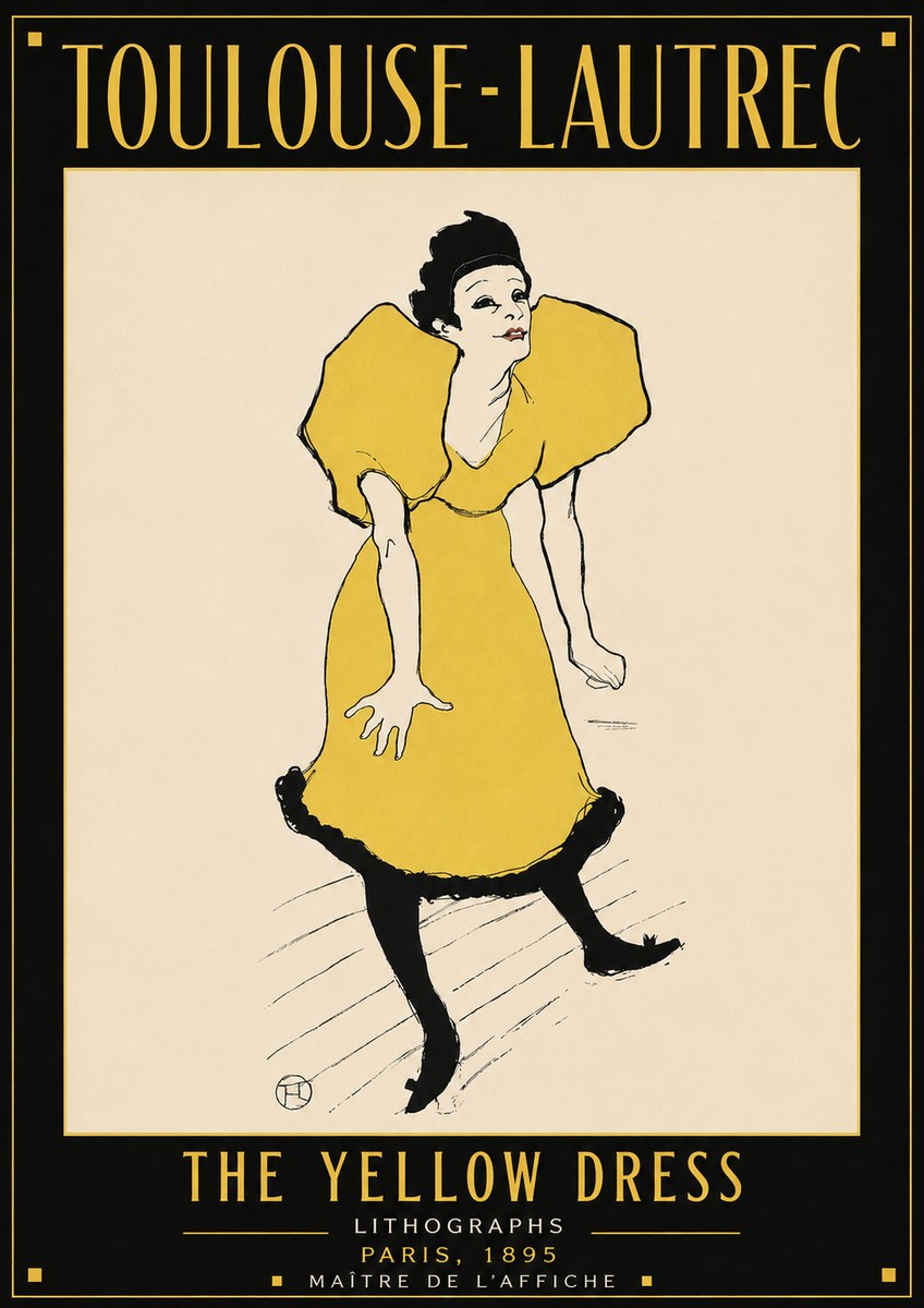 Toulouse-Lautrec The Yellow Dress No4 - Poszter