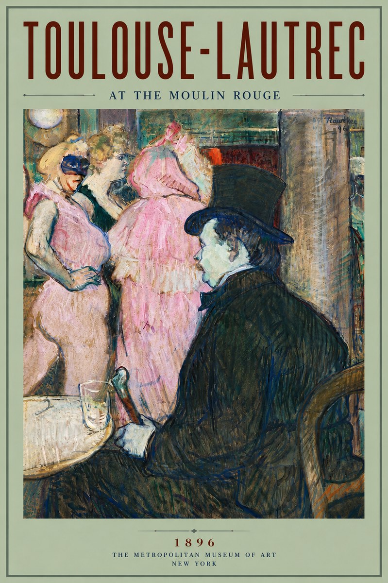 Toulouse-Lautrec At the Moulin Rouge VIII No6 - Poszter