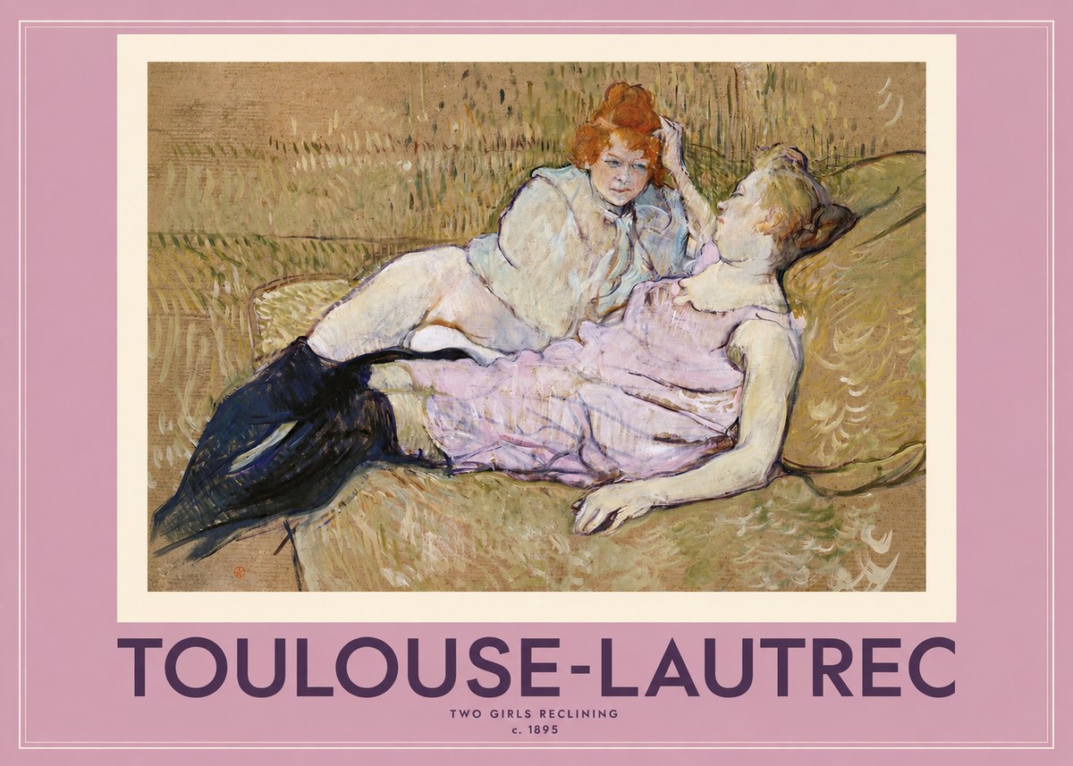 Toulouse-Lautrec Two Girls Reclining No2 - Poszter