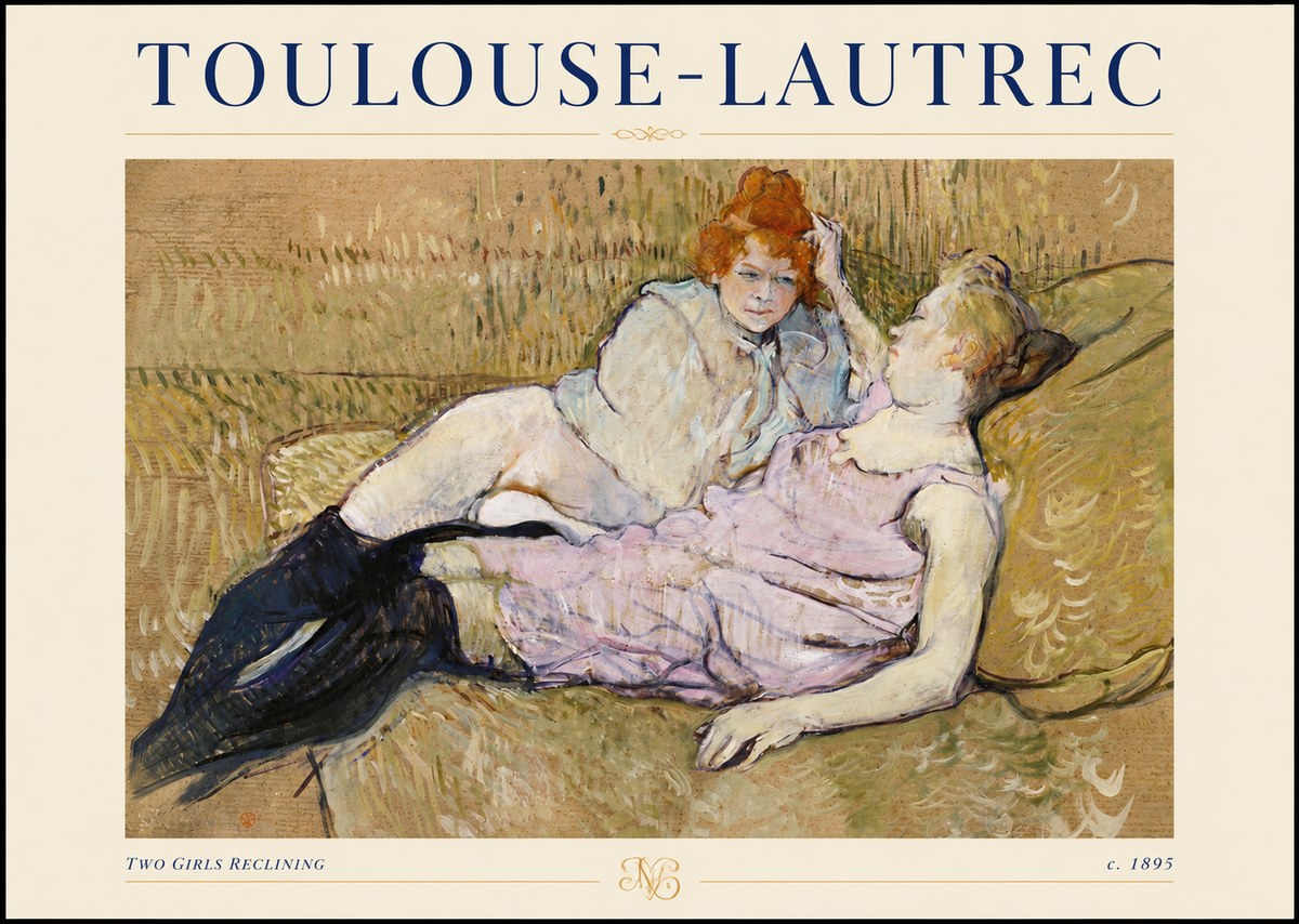 Toulouse-Lautrec Two Girls Reclining No4 - Poszter