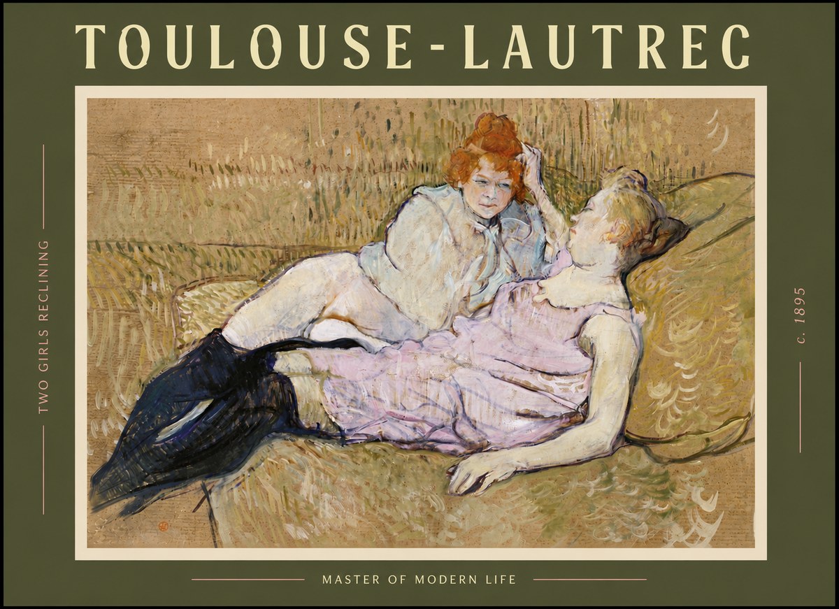 Toulouse-Lautrec Two Girls Reclining No6 - Poszter