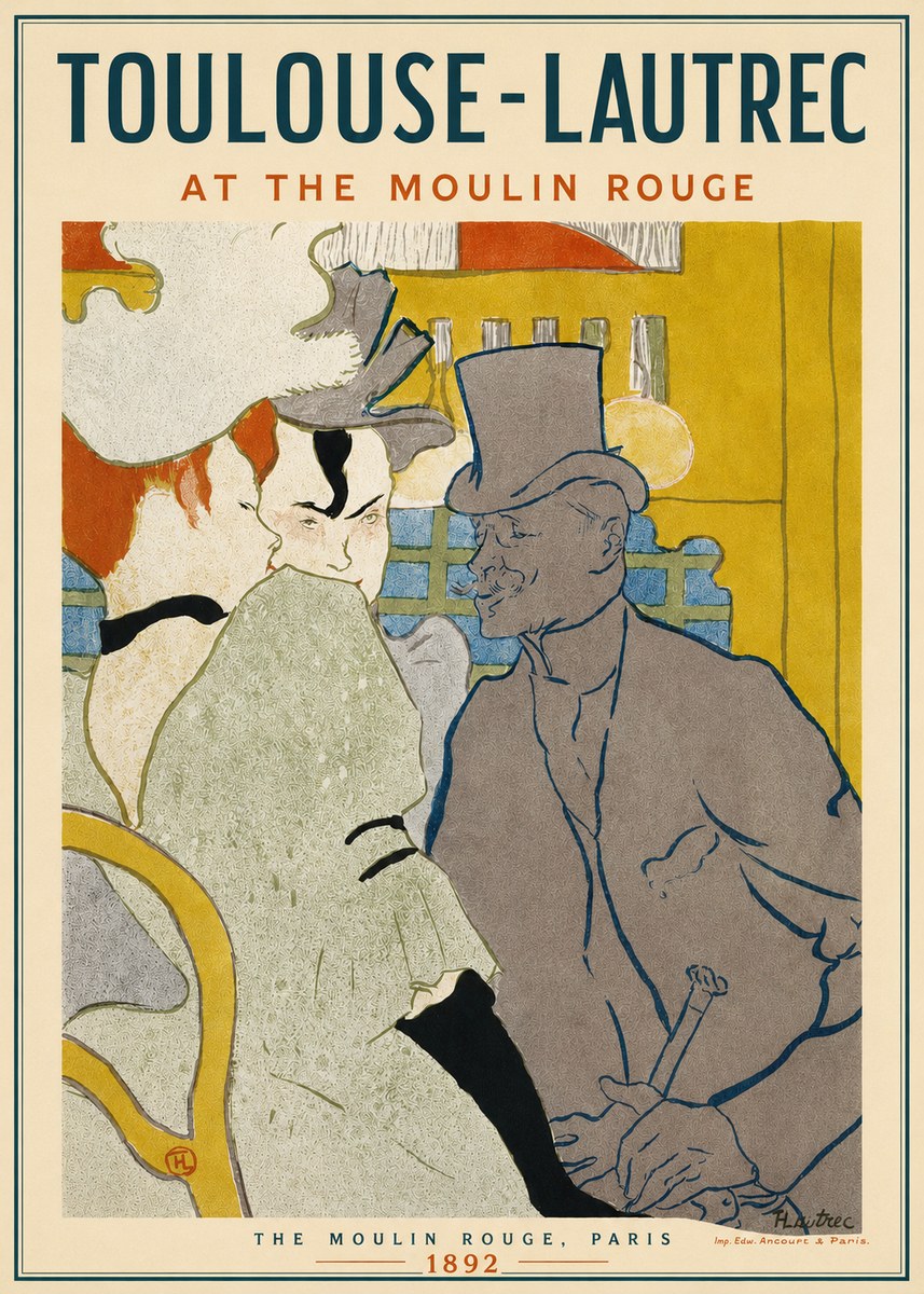 Toulouse-Lautrec At the Moulin Rouge IX No3 - Poszter