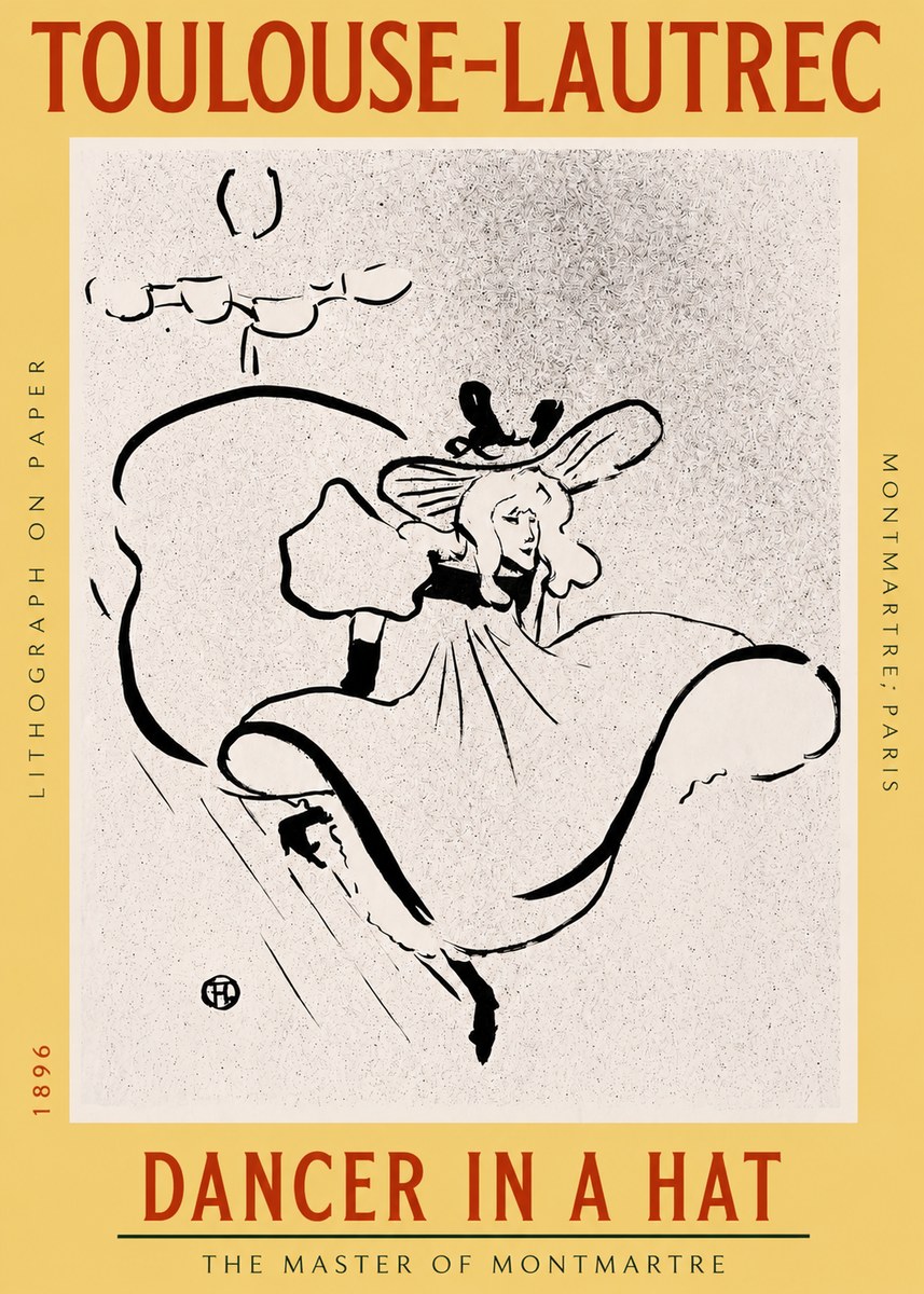 Toulouse-Lautrec Dancer in a Hat No2 - Poszter