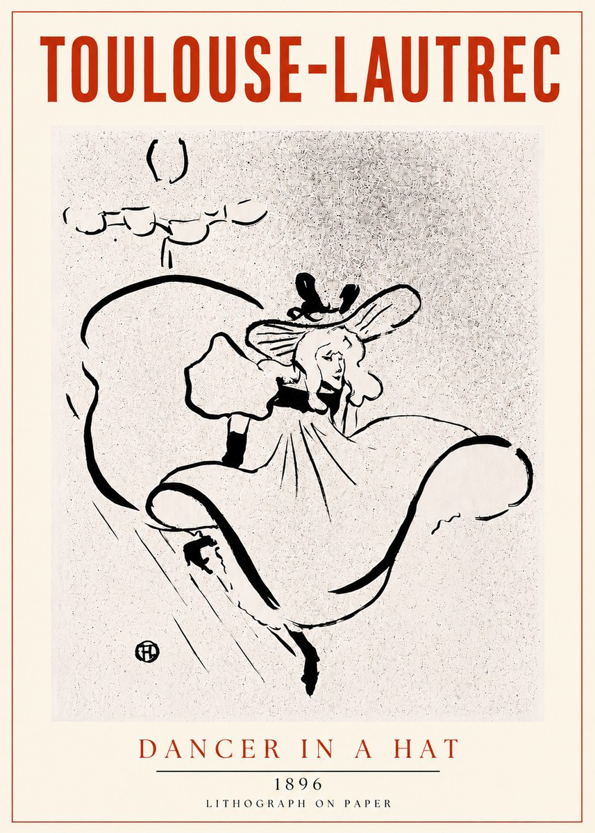 Toulouse-Lautrec Dancer in a Hat No4 - Poszter