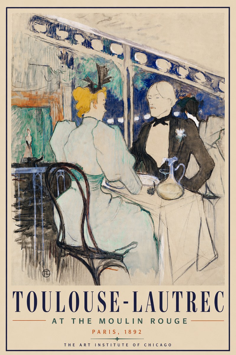 Toulouse-Lautrec At the Moulin Rouge XI No4 - Poszter