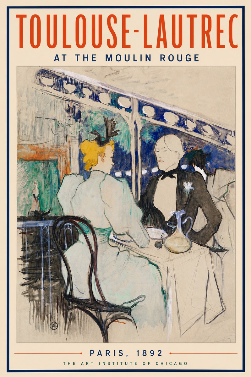 Toulouse-Lautrec At the Moulin Rouge XI No6 - Poszter