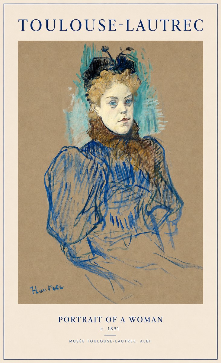 Toulouse-Lautrec Portrait of a Woman II No1 - Poszter
