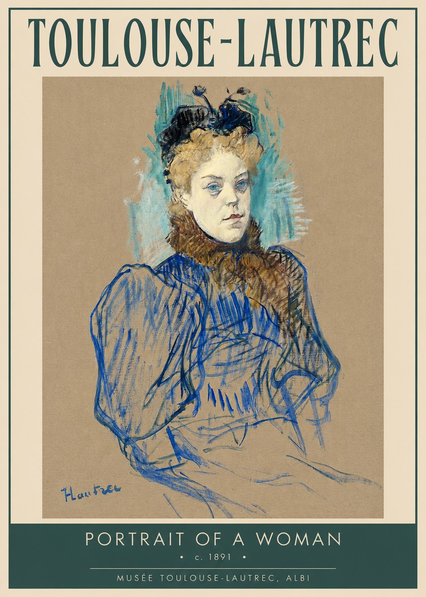 Toulouse-Lautrec Portrait of a Woman II No2 - Poszter