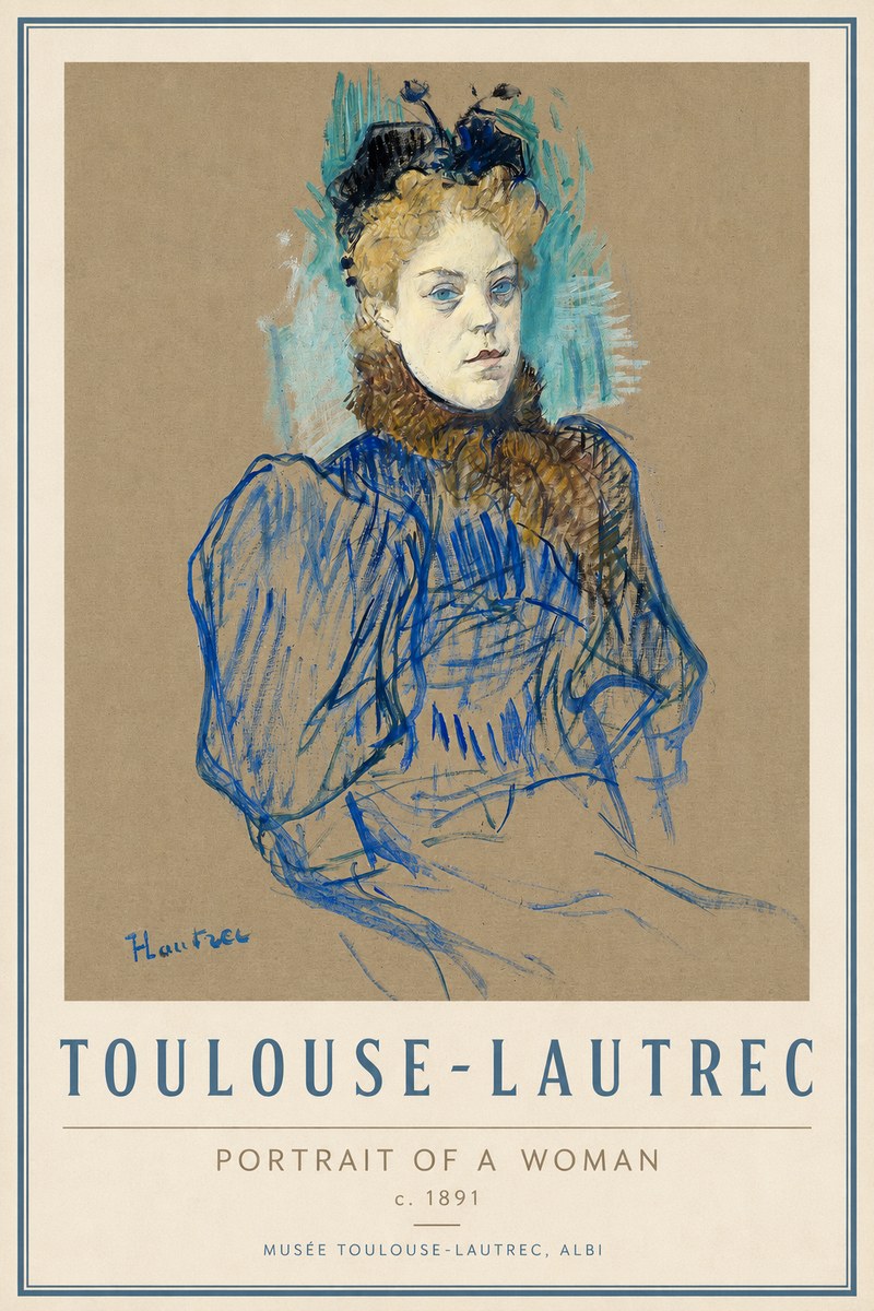 Toulouse-Lautrec Portrait of a Woman II No3 - Poszter