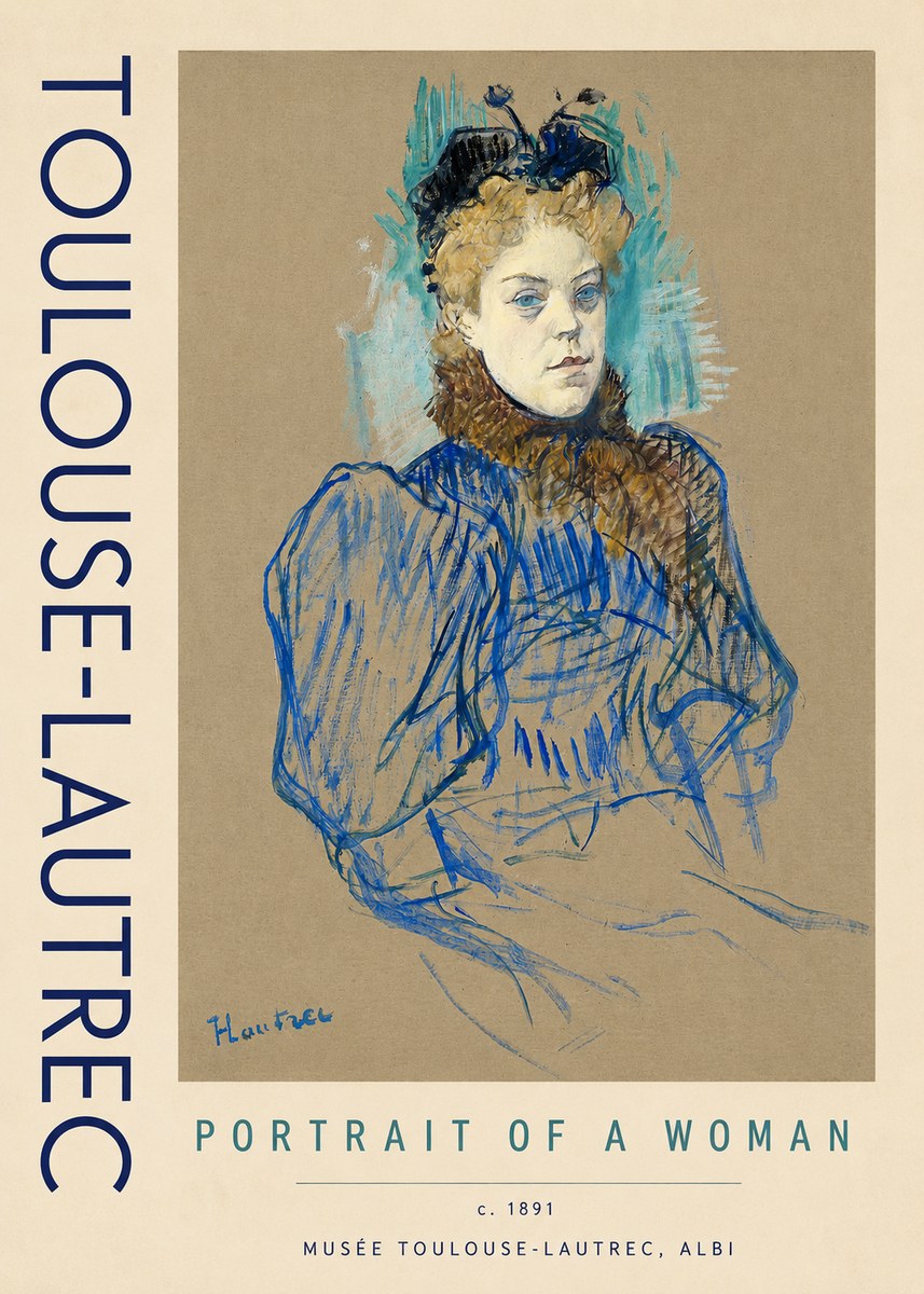 Toulouse-Lautrec Portrait of a Woman II No4 - Poszter