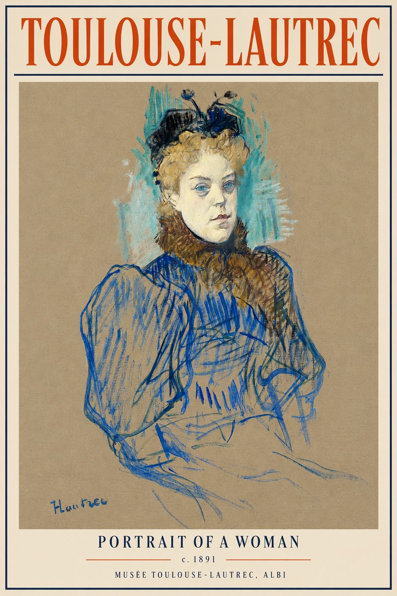 Toulouse-Lautrec Portrait of a Woman II No5 - Poszter
