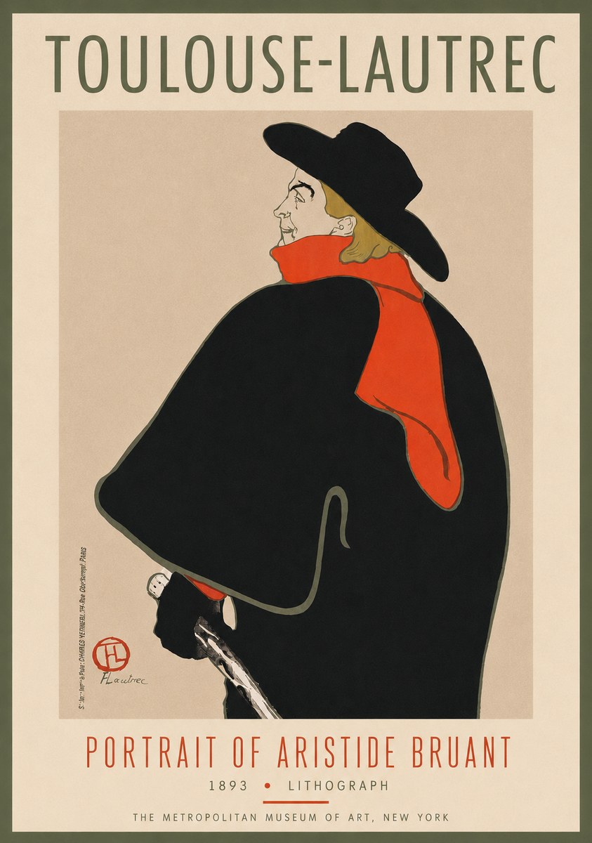 Toulouse-Lautrec Portrait of Aristide Bruant No4 - Poszter