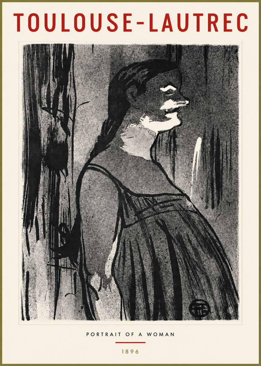 Toulouse-Lautrec Portrait of a Woman III No2 - Poszter