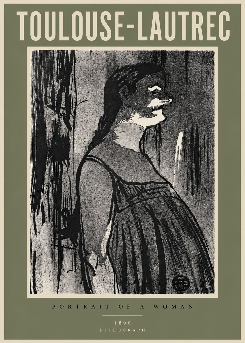 Toulouse-Lautrec Portrait of a Woman III No5 - Poszter