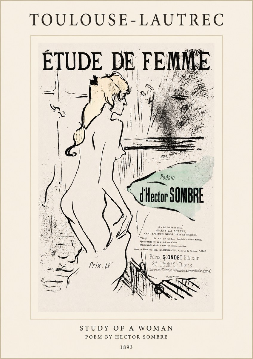 Toulouse-Lautrec Étude De Femme No1 - Poszter