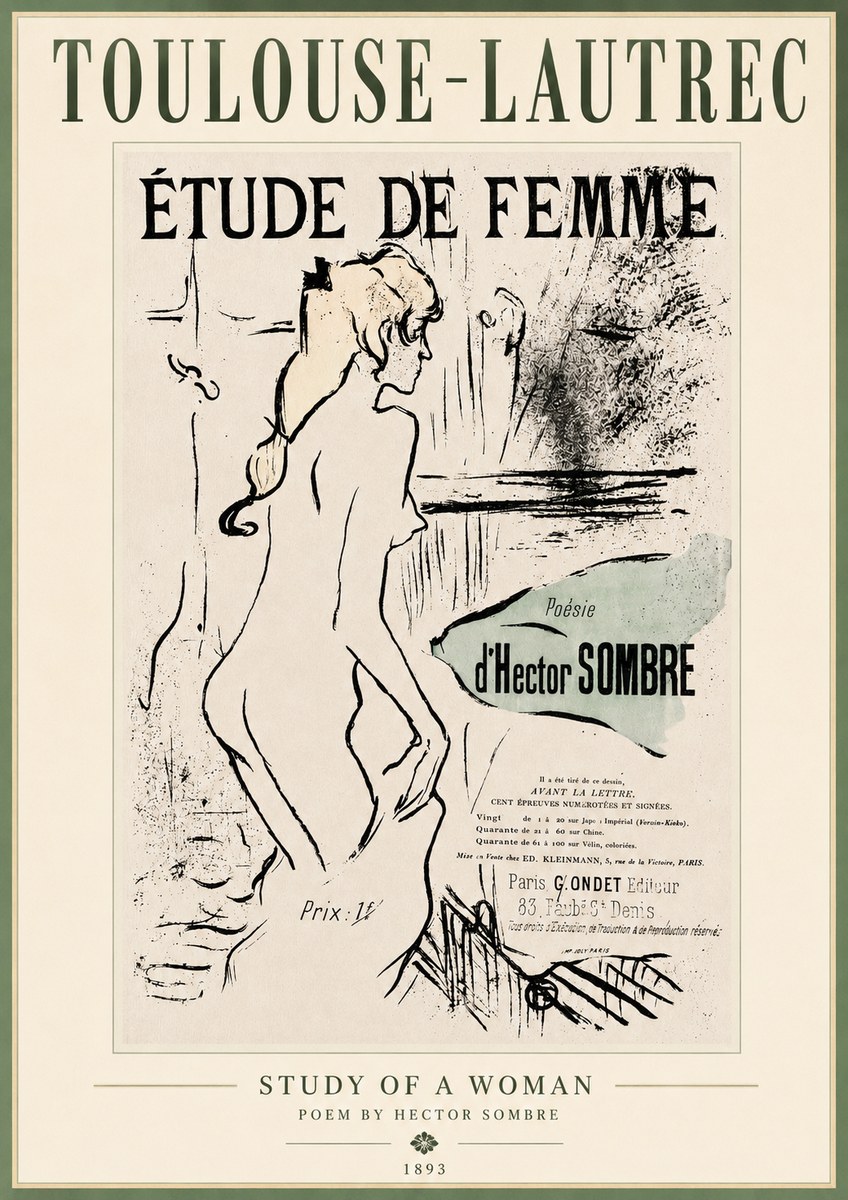 Toulouse-Lautrec Étude De Femme No3 - Poszter