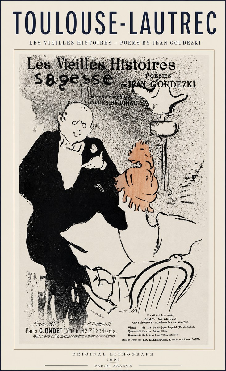 Toulouse-Lautrec Les Vieilles Histoires - Poésies Sagesse Jean Goudezki No1 - Poszter
