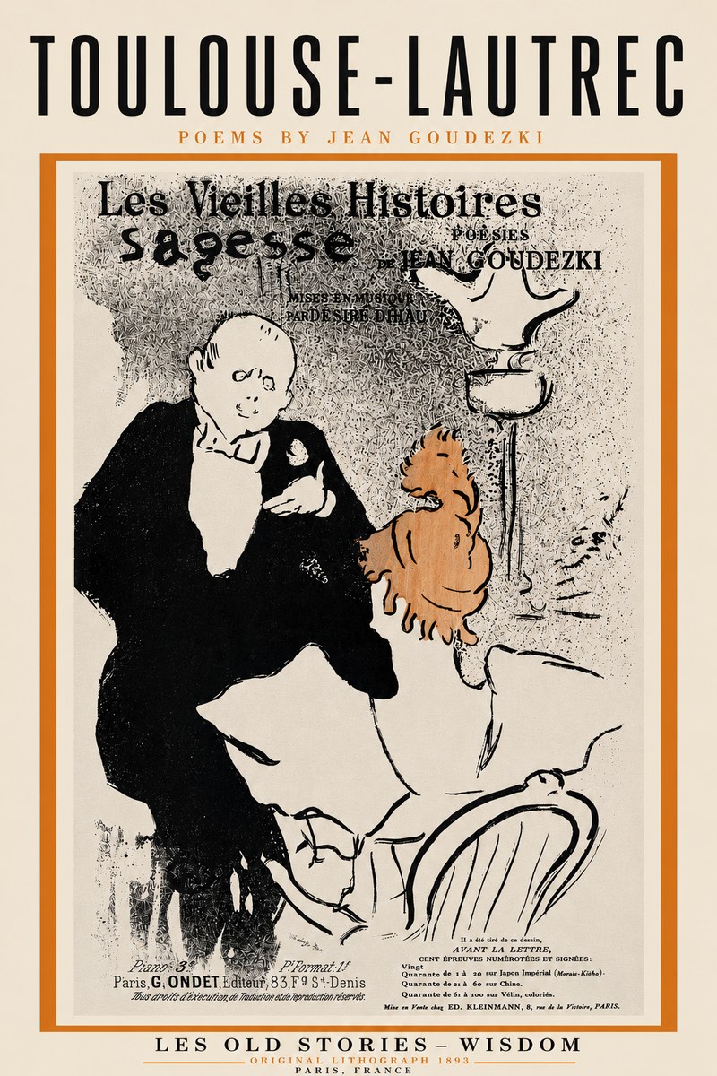 Toulouse-Lautrec Les Vieilles Histoires - Poésies Sagesse Jean Goudezki No4 - Poszter