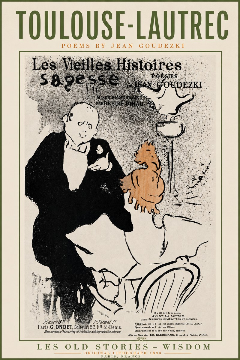 Toulouse-Lautrec Les Vieilles Histoires - Poésies Sagesse Jean Goudezki No5 - Poszter