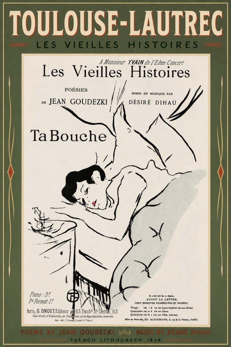 Toulouse-Lautrec Les Vieilles Histoires - Ta Bouche No2 - Poszter