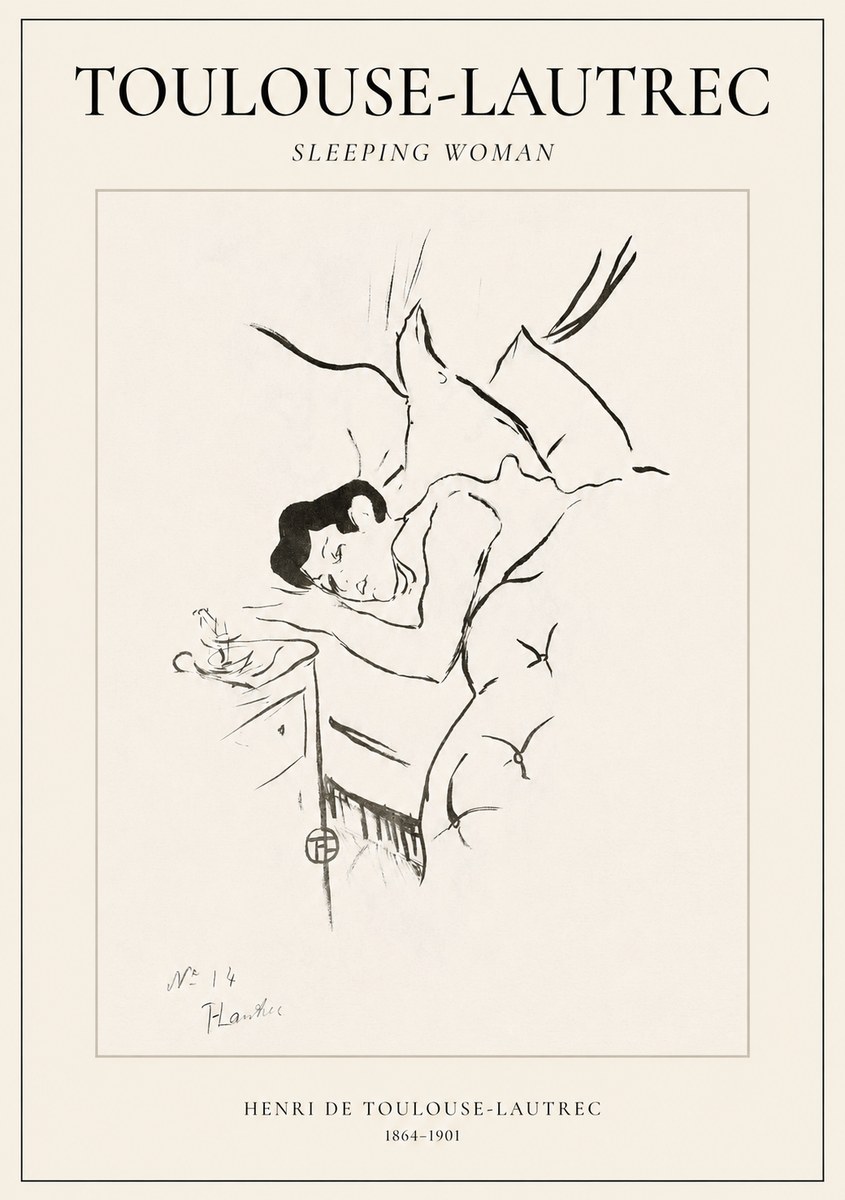 Toulouse-Lautrec Sleeping Woman No1 - Poszter