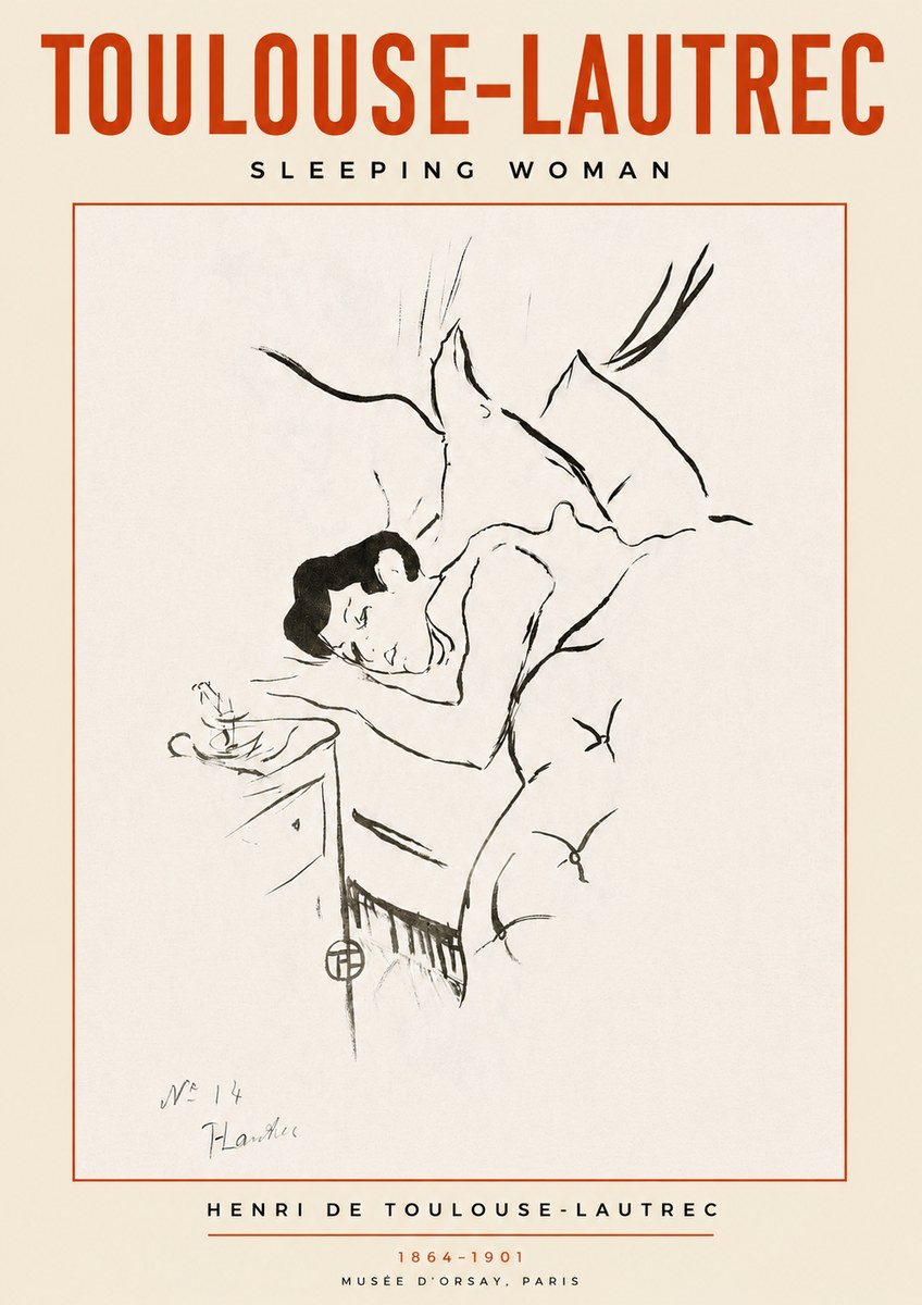 Toulouse-Lautrec Sleeping Woman No3 - Poszter