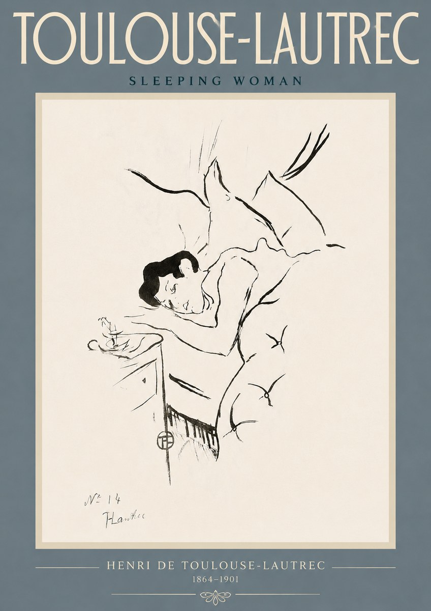 Toulouse-Lautrec Sleeping Woman No4 - Poszter