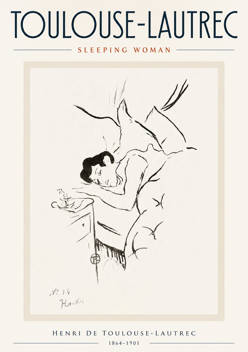 Toulouse-Lautrec Sleeping Woman No5 - Poszter
