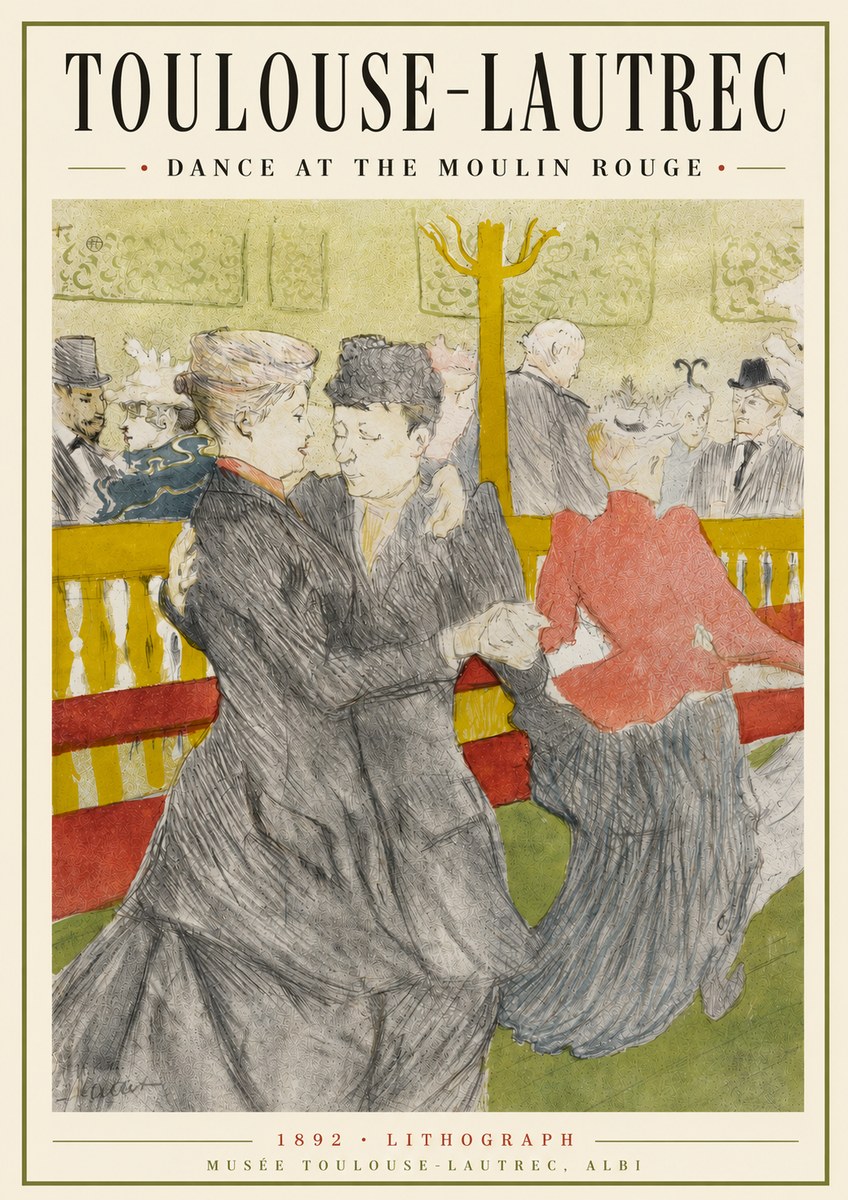 Toulouse-Lautrec Dance at the Moulin Rouge No3 - Poszter