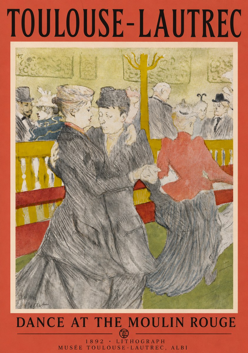Toulouse-Lautrec Dance at the Moulin Rouge No4 - Poszter
