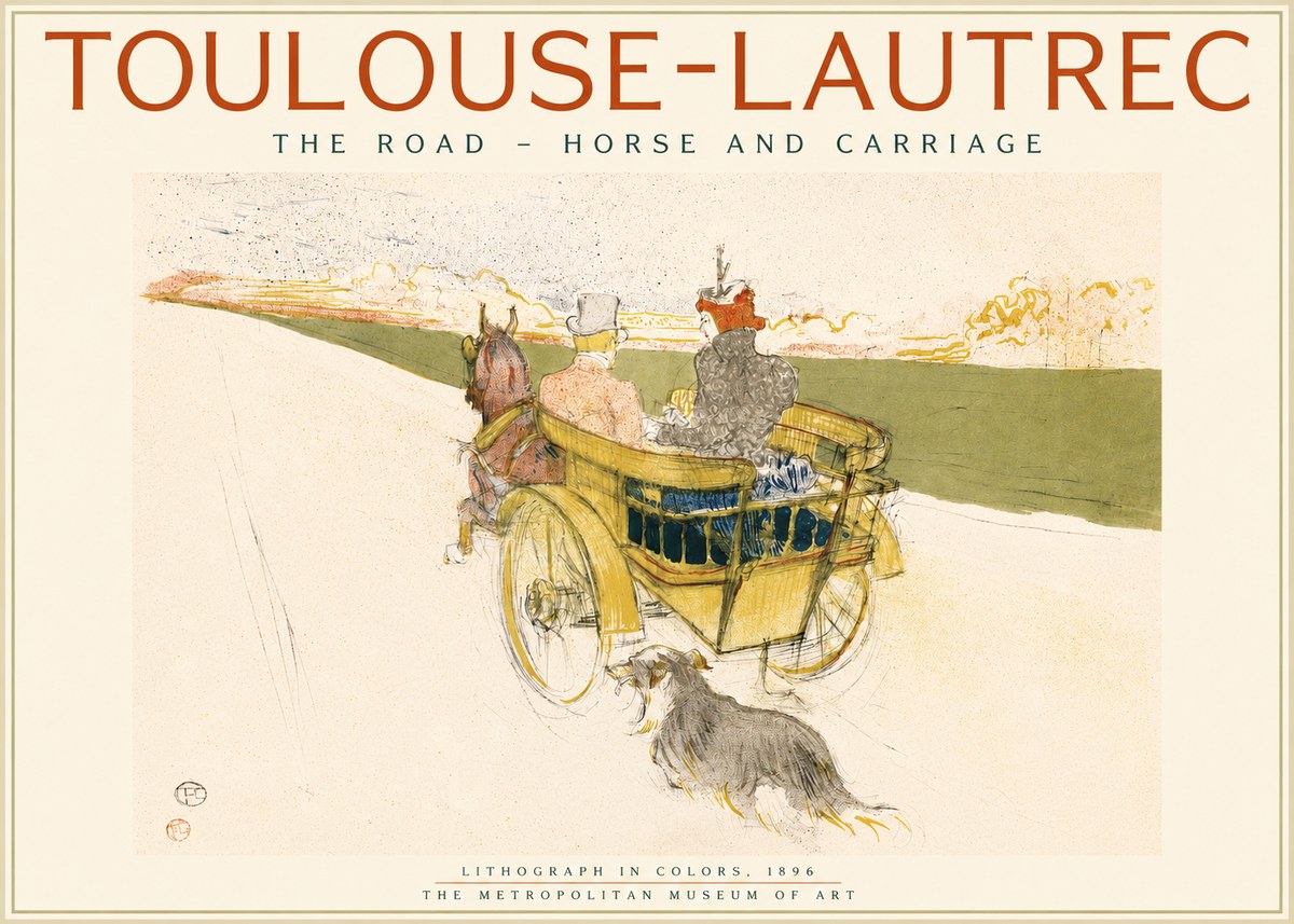 Toulouse-Lautrec The Road - Horse and Carriage No2 - Poszter