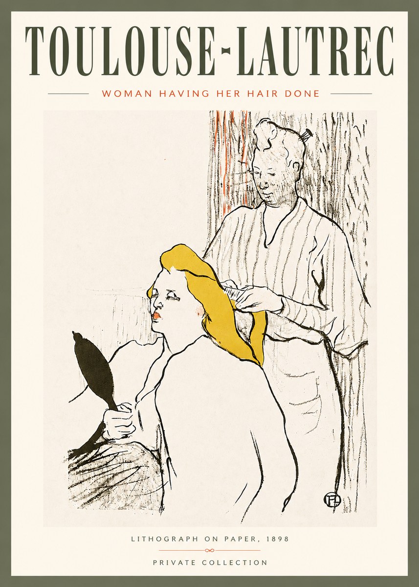 Toulouse-Lautrec Woman Having Her Hair Done No5 - Poszter