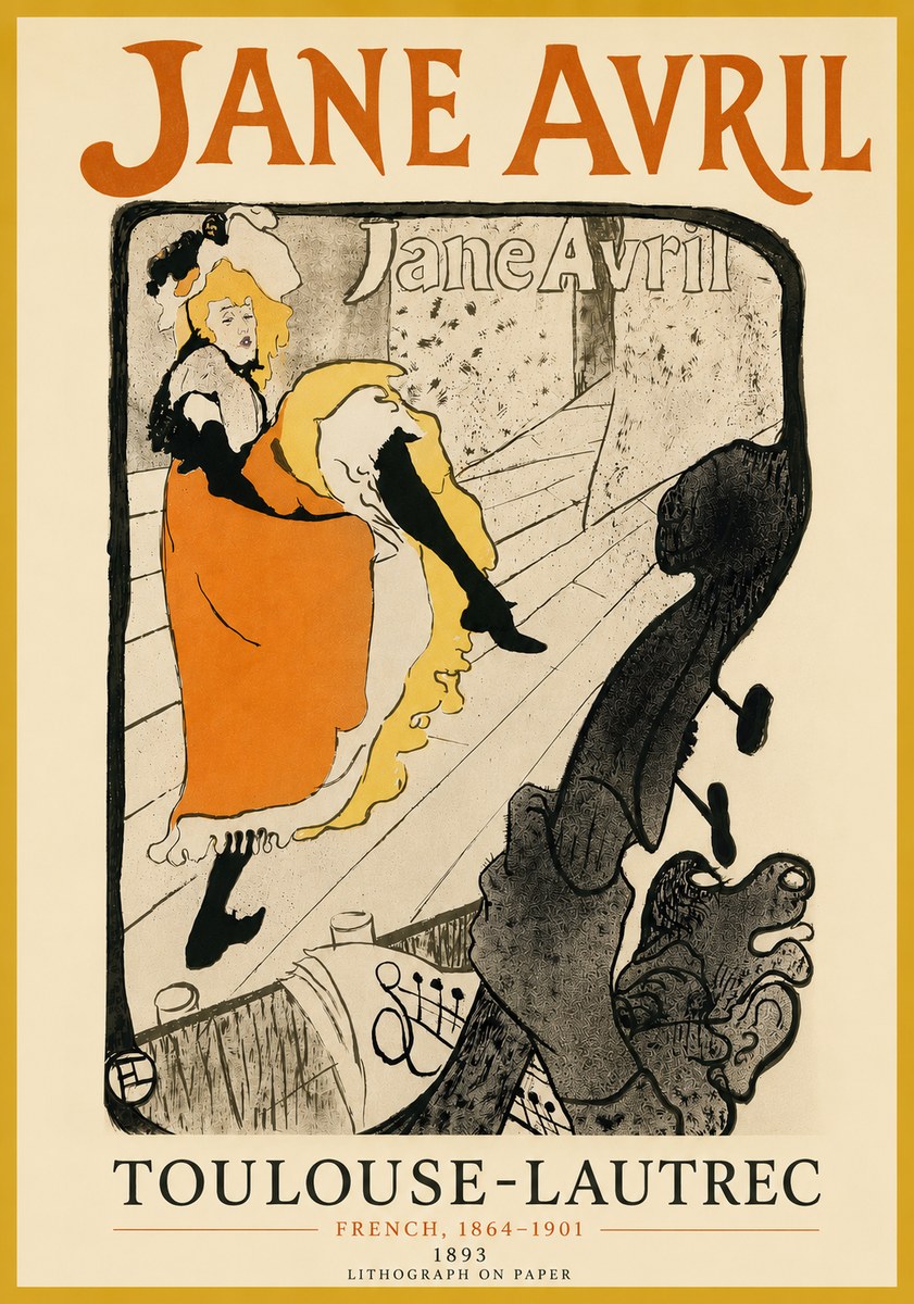 Toulouse-Lautrec Jane Avril II No5 - Poszter