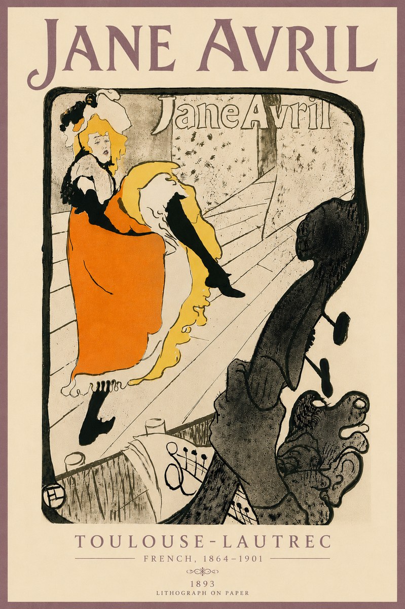 Toulouse-Lautrec Jane Avril II No6 - Poszter