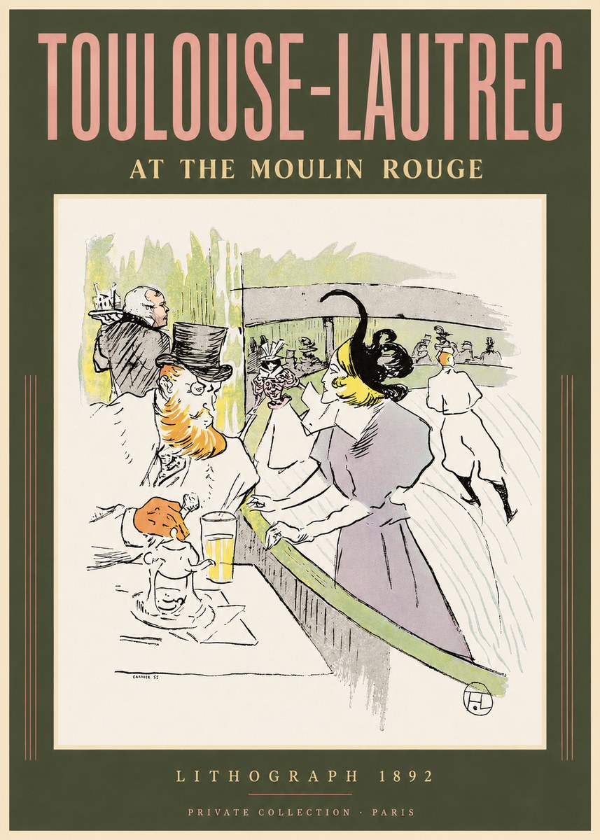 Toulouse-Lautrec At the Moulin Rouge XV No2 - Poszter